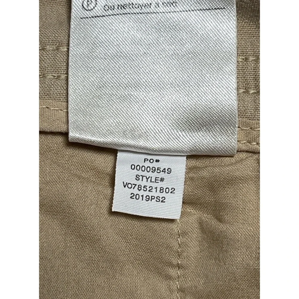 Vince Linen Blend Cargo Pants Womens 2 Khaki Utility Casual Relaxed Pockets - Picture 11 of 12